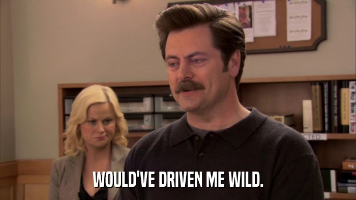WOULD'VE DRIVEN ME WILD.  