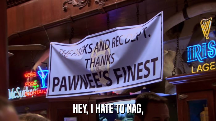 HEY, I HATE TO NAG,  