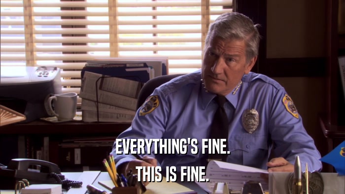 EVERYTHING'S FINE. THIS IS FINE. 