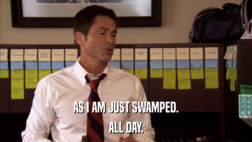 AS I AM JUST SWAMPED. ALL DAY. 