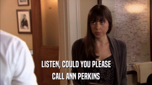 LISTEN, COULD YOU PLEASE CALL ANN PERKINS 