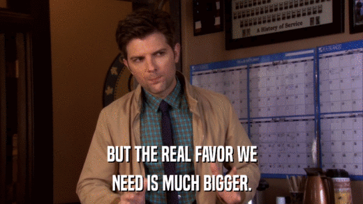 BUT THE REAL FAVOR WE NEED IS MUCH BIGGER. 