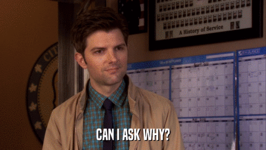 CAN I ASK WHY?  