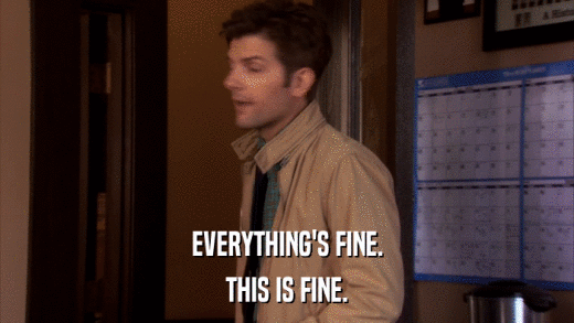 EVERYTHING'S FINE. THIS IS FINE. 