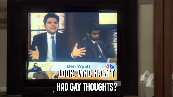 LOOK. WHO HASN'T HAD GAY THOUGHTS? 