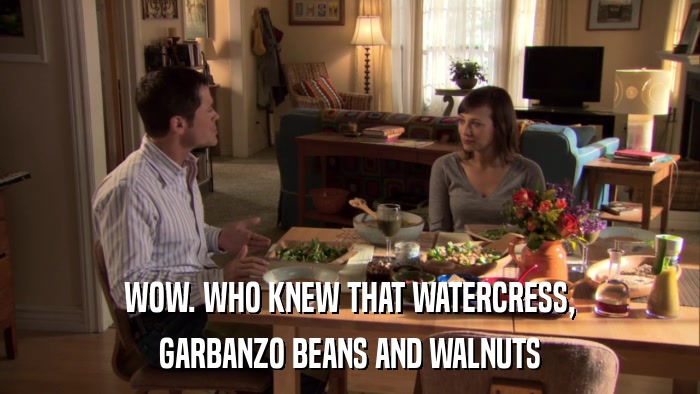 WOW. WHO KNEW THAT WATERCRESS, GARBANZO BEANS AND WALNUTS 