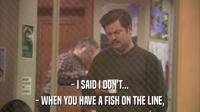 - I SAID I DON'T... - WHEN YOU HAVE A FISH ON THE LINE, 