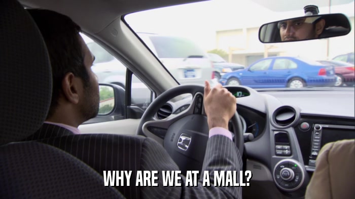 WHY ARE WE AT A MALL?  