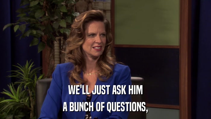 WE'LL JUST ASK HIM A BUNCH OF QUESTIONS, 