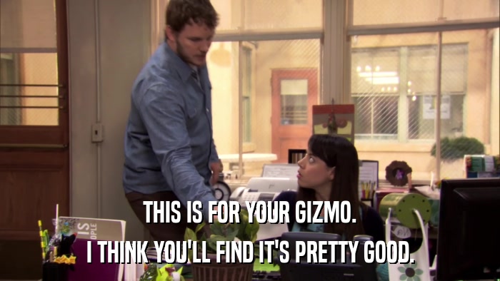 THIS IS FOR YOUR GIZMO. I THINK YOU'LL FIND IT'S PRETTY GOOD. 