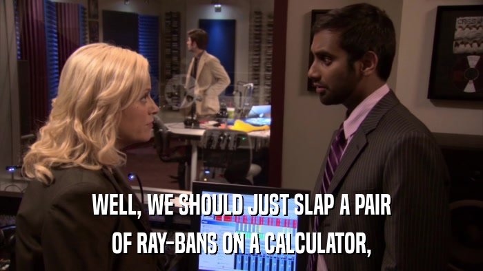 WELL, WE SHOULD JUST SLAP A PAIR OF RAY-BANS ON A CALCULATOR, 
