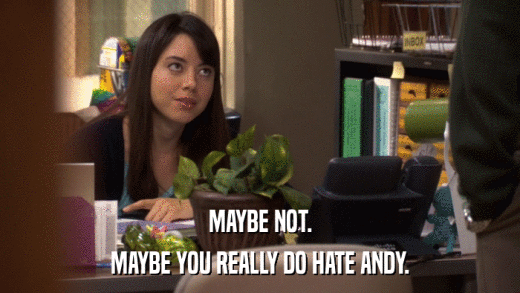MAYBE NOT. MAYBE YOU REALLY DO HATE ANDY. 