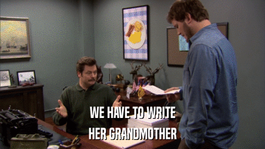 WE HAVE TO WRITE HER GRANDMOTHER 