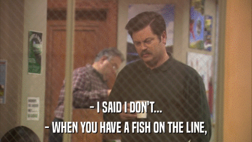- I SAID I DON'T... - WHEN YOU HAVE A FISH ON THE LINE, 