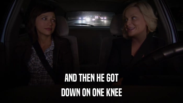 AND THEN HE GOT DOWN ON ONE KNEE 