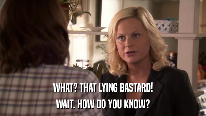 WHAT? THAT LYING BASTARD! WAIT. HOW DO YOU KNOW? 