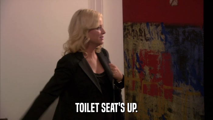 TOILET SEAT'S UP.  