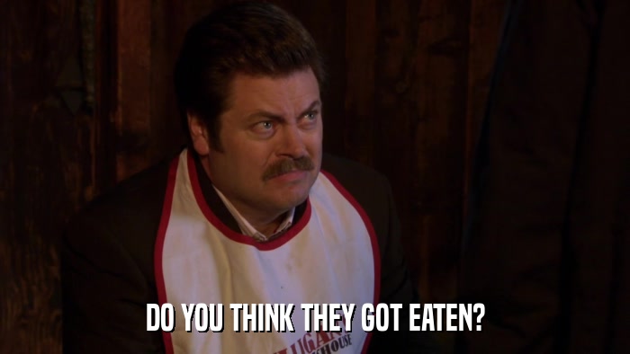 DO YOU THINK THEY GOT EATEN?  