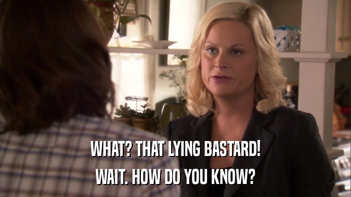 WHAT? THAT LYING BASTARD! WAIT. HOW DO YOU KNOW? 