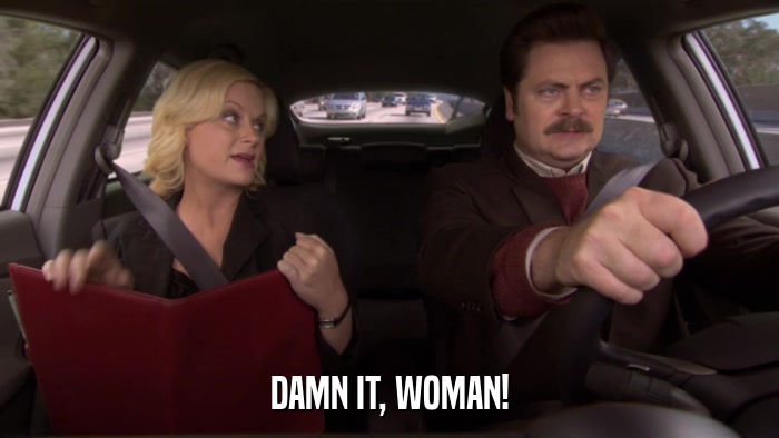 DAMN IT, WOMAN!  
