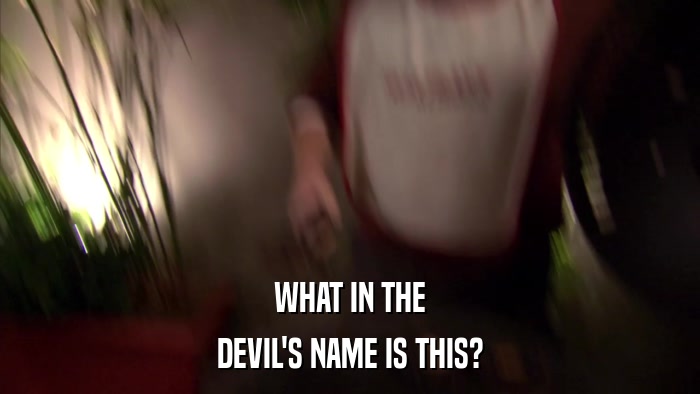 WHAT IN THE DEVIL'S NAME IS THIS? 