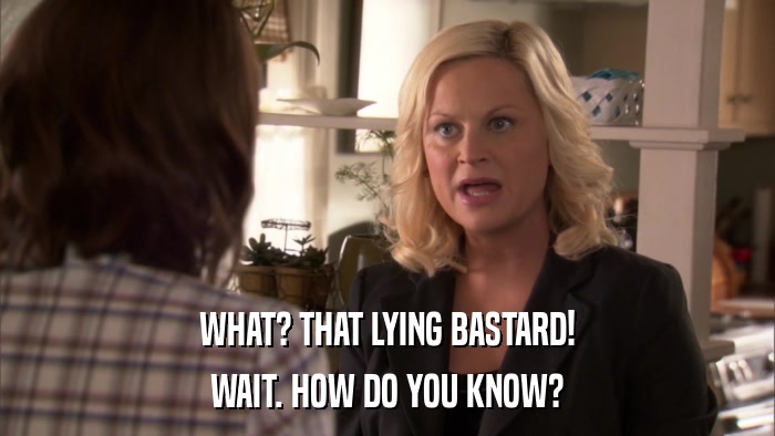 WHAT? THAT LYING BASTARD! WAIT. HOW DO YOU KNOW? 