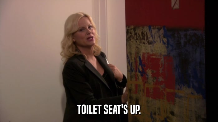 TOILET SEAT'S UP.  