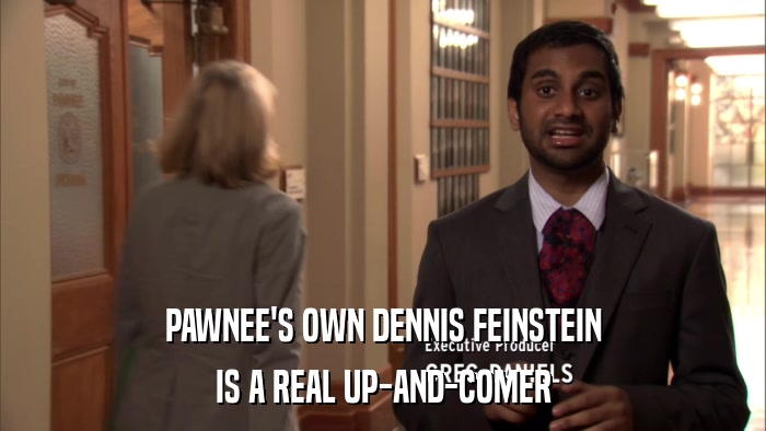 PAWNEE'S OWN DENNIS FEINSTEIN IS A REAL UP-AND-COMER 