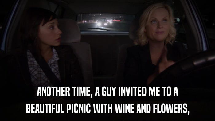 ANOTHER TIME, A GUY INVITED ME TO A BEAUTIFUL PICNIC WITH WINE AND FLOWERS, 