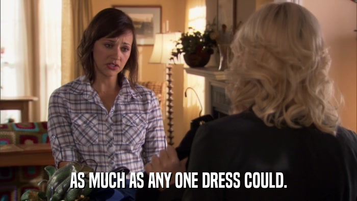 AS MUCH AS ANY ONE DRESS COULD.  