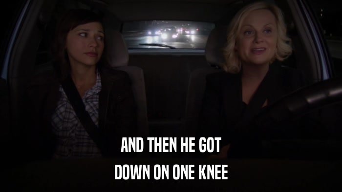 AND THEN HE GOT DOWN ON ONE KNEE 