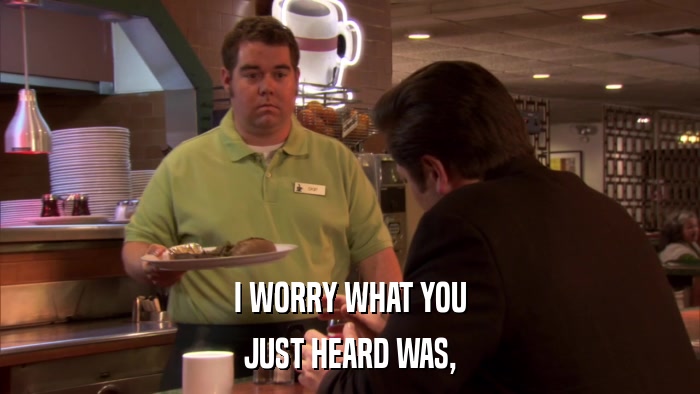 I WORRY WHAT YOU JUST HEARD WAS, 