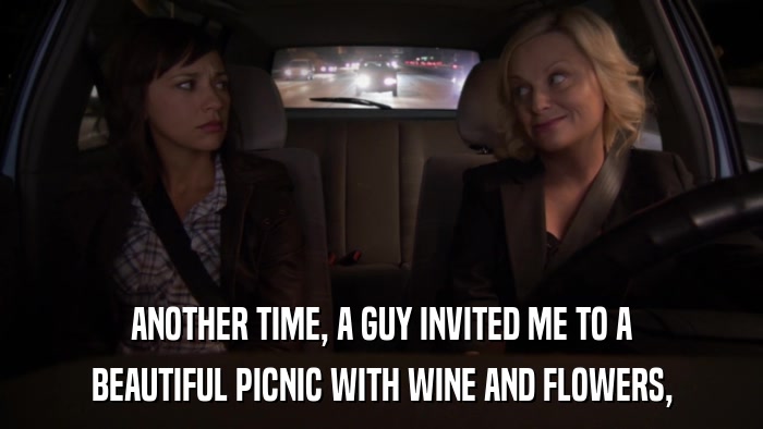 ANOTHER TIME, A GUY INVITED ME TO A BEAUTIFUL PICNIC WITH WINE AND FLOWERS, 