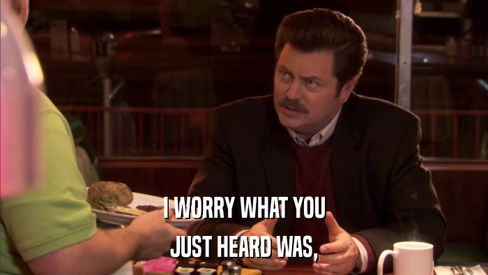 I WORRY WHAT YOU JUST HEARD WAS, 