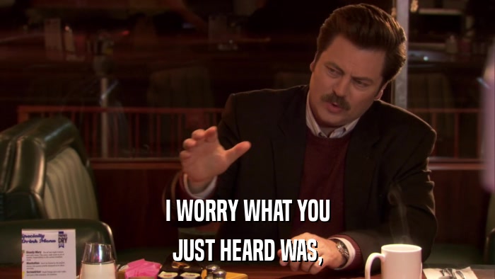 I WORRY WHAT YOU JUST HEARD WAS, 