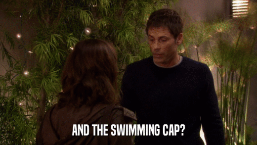 AND THE SWIMMING CAP?  