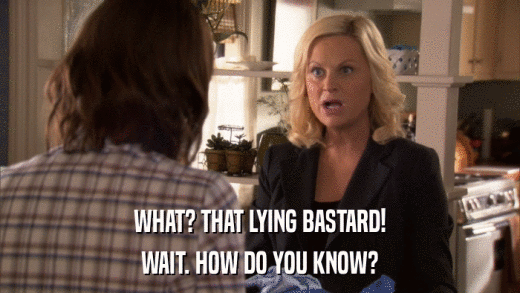 WHAT? THAT LYING BASTARD! WAIT. HOW DO YOU KNOW? 