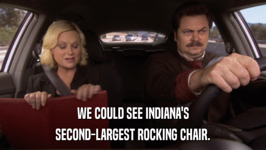 WE COULD SEE INDIANA'S SECOND-LARGEST ROCKING CHAIR. 