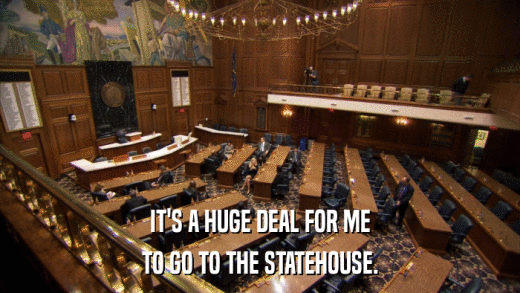 IT'S A HUGE DEAL FOR ME TO GO TO THE STATEHOUSE. 