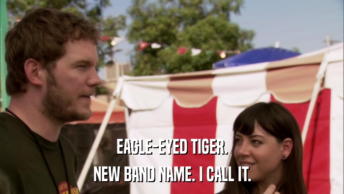 EAGLE-EYED TIGER. NEW BAND NAME. I CALL IT. 