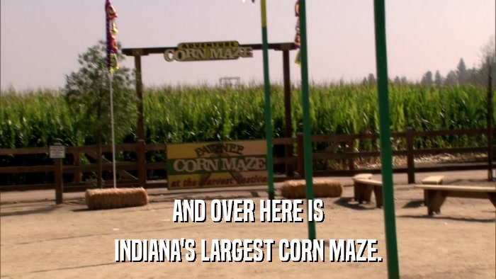 AND OVER HERE IS INDIANA'S LARGEST CORN MAZE. 