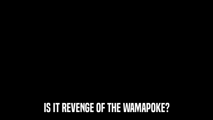 IS IT REVENGE OF THE WAMAPOKE?  