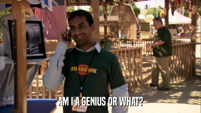 AM I A GENIUS OR WHAT?  