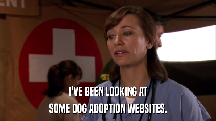I'VE BEEN LOOKING AT SOME DOG ADOPTION WEBSITES. 