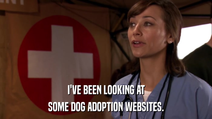 I'VE BEEN LOOKING AT SOME DOG ADOPTION WEBSITES. 