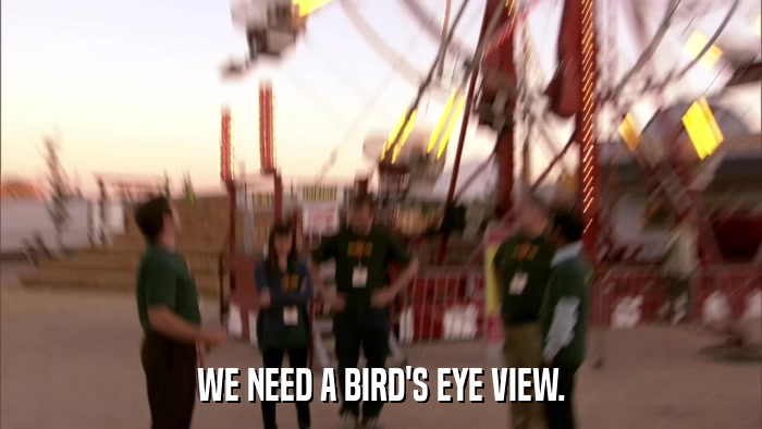 WE NEED A BIRD'S EYE VIEW.  