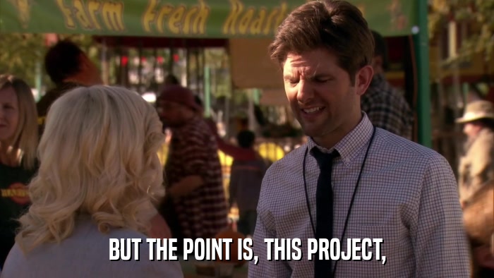 BUT THE POINT IS, THIS PROJECT,  