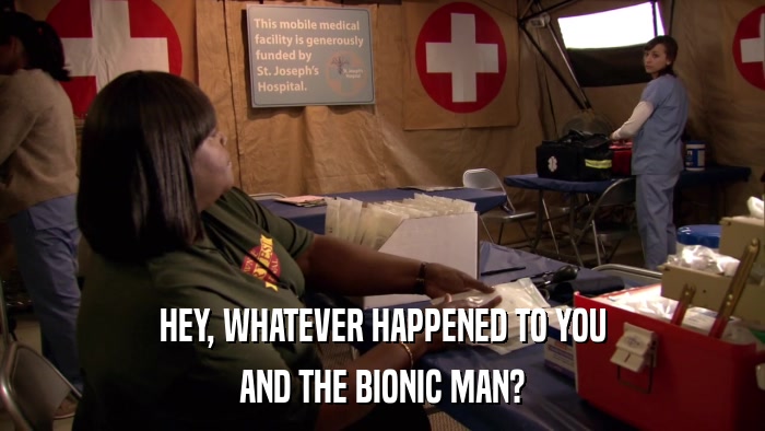HEY, WHATEVER HAPPENED TO YOU AND THE BIONIC MAN? 