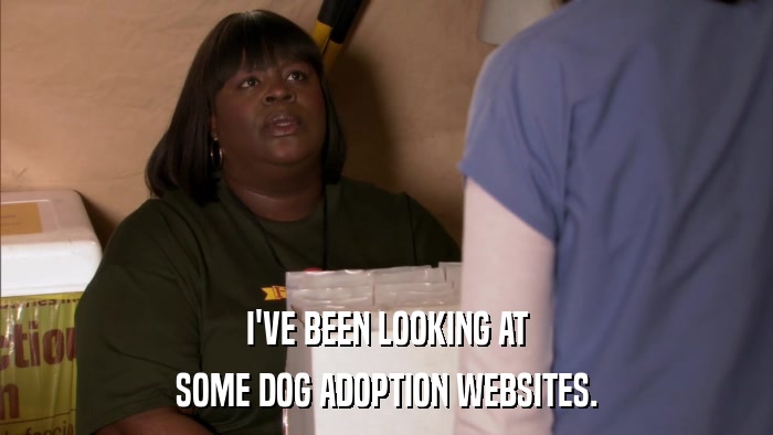 I'VE BEEN LOOKING AT SOME DOG ADOPTION WEBSITES. 