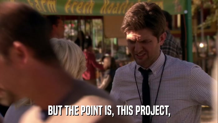 BUT THE POINT IS, THIS PROJECT,  